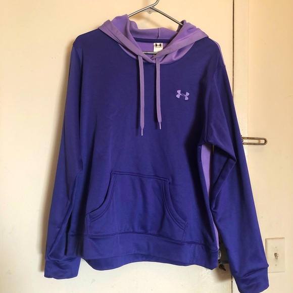 Under Armour Tops - Under Armour Fleece Lined Hoodie Sweatshirt Purple/Lavender,Small UA Logo Size L
